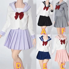 1:6 Student Girl Uniform Sailor Clothing Suit Short Dress Model Fit 12'' Figure