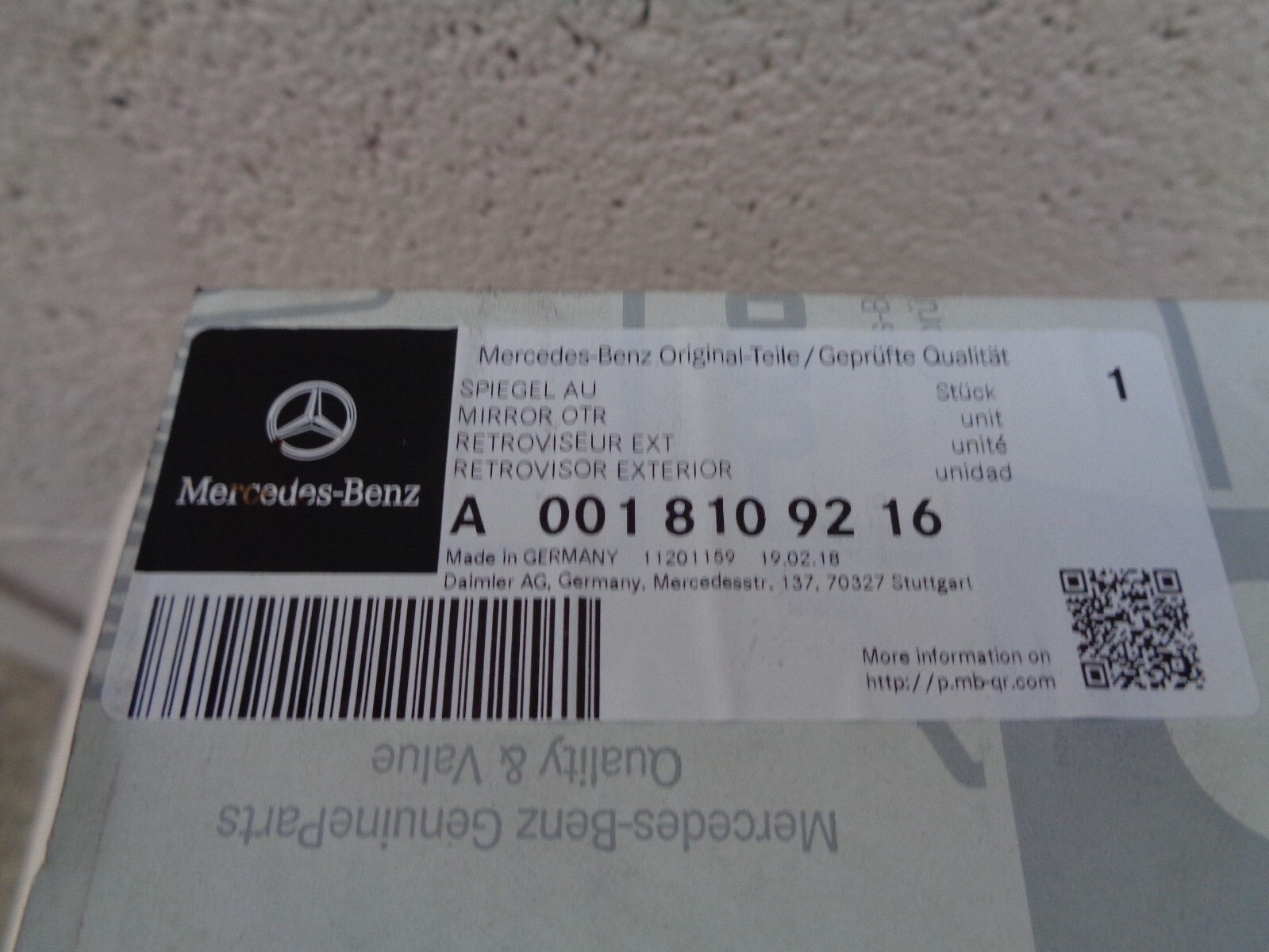 Miroir à grand angle Mercedes Benz A 0018109216 idéal pour des dépassements sereins sur autoroute
