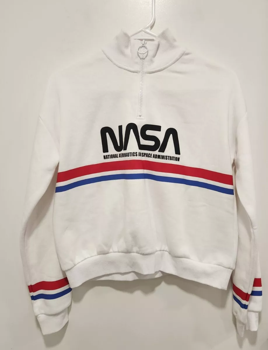 H M High collar White Nasa Sweatshirt Kids Size 16 18 Perfect Condition