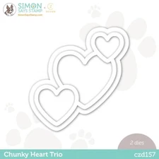 Simon Says Stamp CHUNKY HEART TRIO Wafer Dies by CZ Design, New