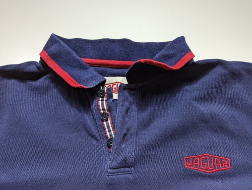 Offizielles Jaguar Herren blau bestickt Heritage Polo Shirt Tshirt Oberteil M - Bild 6 von 21