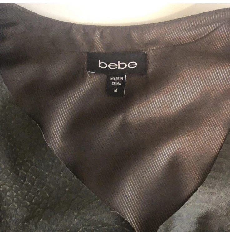 Bebe Mujer Negro Imitación Cuero Serpiente Chaleco Sin Mangas Talla: Mediana Foto 2 de 4