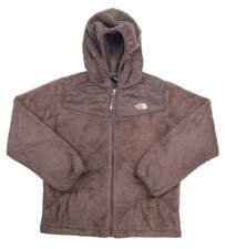 The North Face Oso Full Zip Brown Hoodie Fuzzy Teddy Jacket Kids Size XL 18 