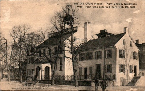 Altes Hofhaus, Zeichnung E. Challenger & Sohn, New Castle, Delaware 1928 Postkarte