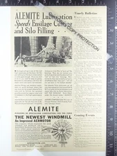 1933 ADVERTISING for Alemite lubricants & Aermotor Co Windmills