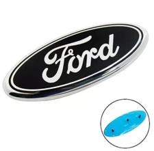 FORD BLACK & SILVER EMBLEM OVAL 9 INCH LOGO Front Grille/Tailgate Badge 2004-16