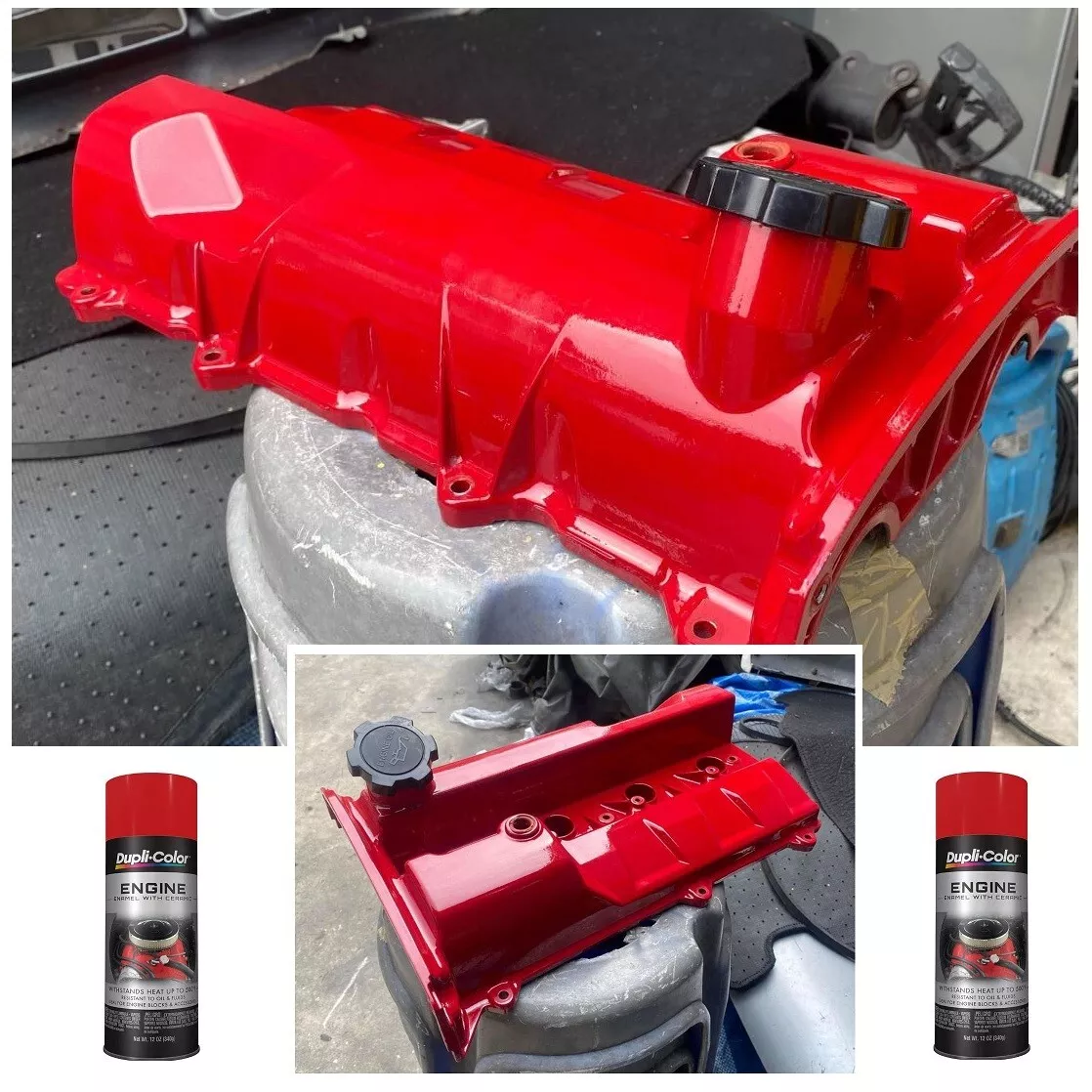 Engine Enamel Bright Red Paint Brake Caliper High Heat Temp Coating Spray 2  Cans