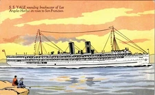 LOS ANGELES STEAMSHIP COMPANY S.S. YALE OLD POSTCARD