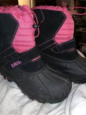 GIRLS TOTES JOSIE WATERPROOF PINK BLACK WINTER SNOW BOOTS SZ 5 YOUTH