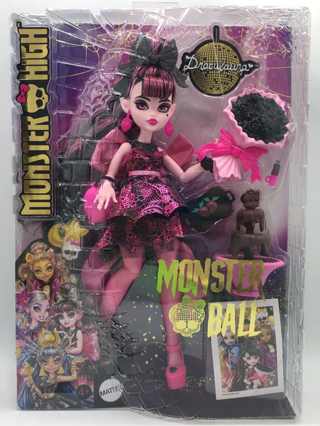 Monster High Monster Ball Draculaura Puppe Partykleid ZubehöR Mattel HNF68 Neu-image