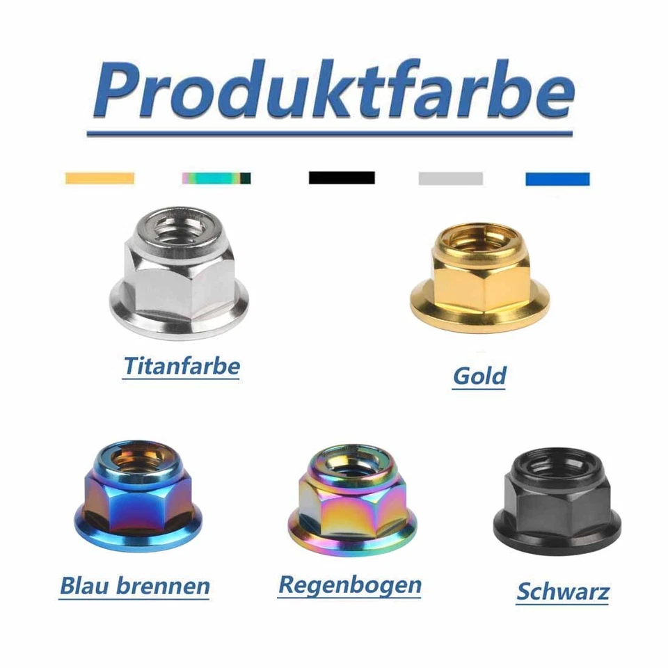 Titan Sicherungsmutter M6 M8 M10 M12 Selbstsichernde Muttern Mit Flansch Grad 5 - Bild 3 von 4
