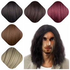 Fashion Men's Cosplay Wig Shoulder-length Brown Synthetic Long Curly Hair
