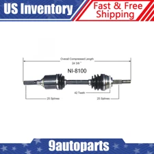 For 1996-1997 Nissan Sentra 200SX 2.0L w/ Manual Trans. Front Left CV Axle Shaft