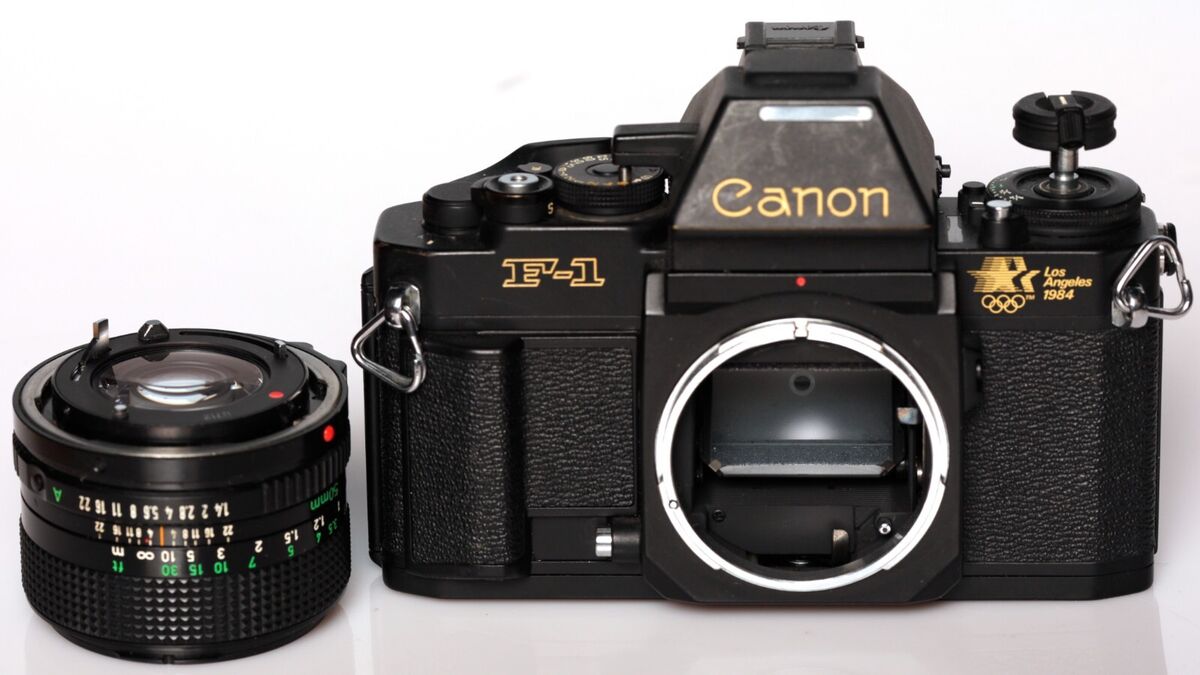 Canon New F-1 F1N 1984 LA Olympics Model & FD 50 1.4 Near Canon New F-1 F1N 1984 LA Olympics Model & FD 50 1.4 Near