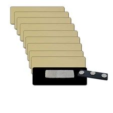 10 BLANK 1 X 3 GOLD NAME BADGES TAGS 1/8" CORNERS & TRIPLE MAGNET FASTENERS