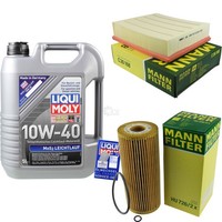 Mann Inspektionspaket 5L Liqui Moly Leichtlauf 10W-40 FüR Audi A4 Avant 1.9 TDI