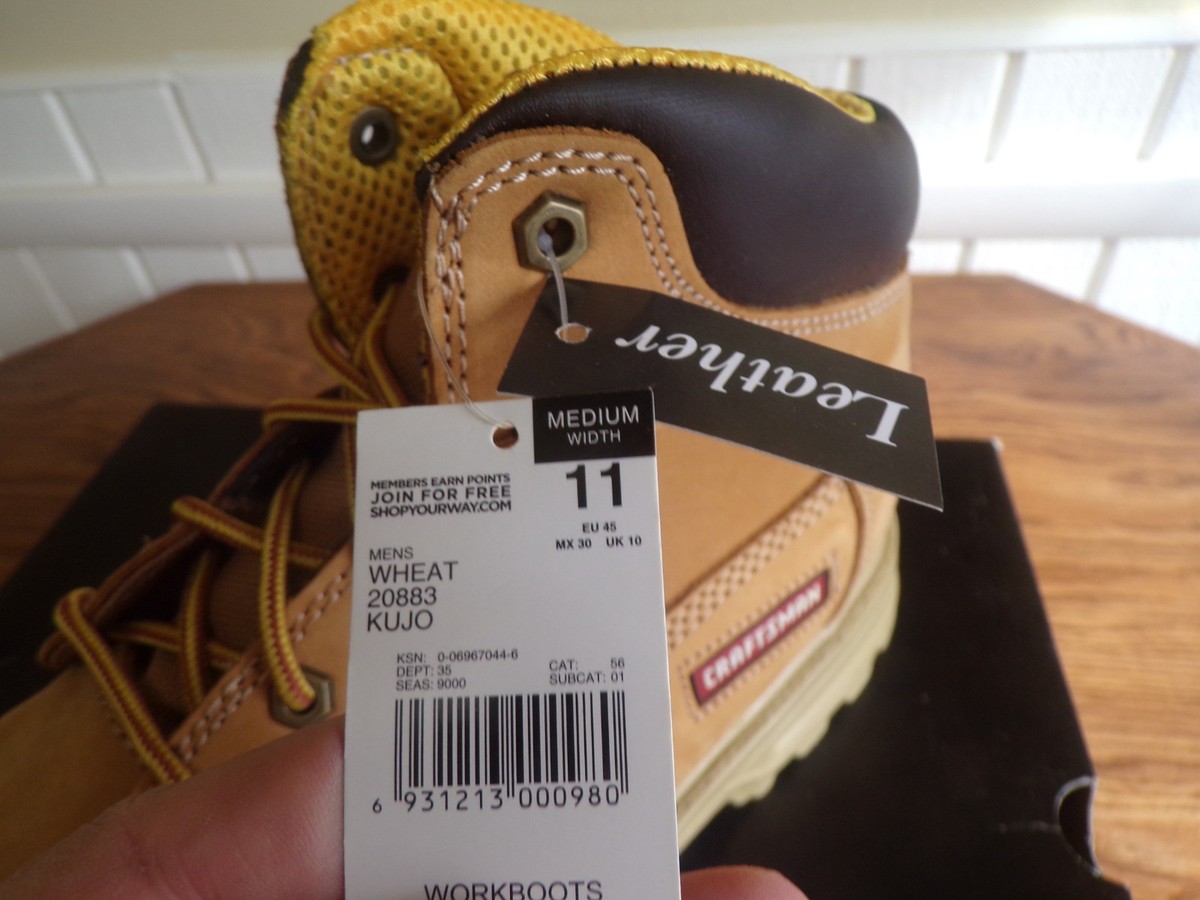 Craftsman Men's Kujo Wheat Leather Work BOOTS 11m Oil Slip