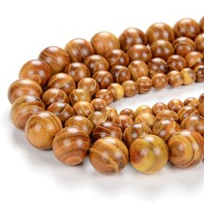 Natural Golden Sandalwood Mala Beads Round 6MM 8MM 10MM 12MM 16inch 6A-W0 