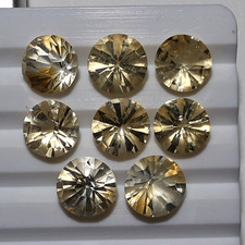 Géométrie solaire ~ Lot de 8 pierres précieuses taillées en nid d'abeille rar...