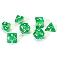 Sirius Dice Set 7-Set Translucent Resin Green White