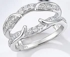925 Sterling Silver Infinity Ring with VVS1 D Moissanite Diamond Look Size 7