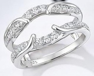 Sterling Silver Moissanite Ring Diamond Alternative Size 7 Anniversary Gift