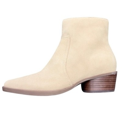 Dolce Vita Womens Tan Suede Pointed Toe Ankle Booties Sand Block Heel Size 6.5W