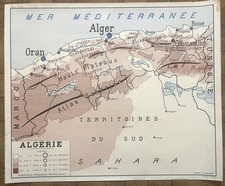 🌎 Ancienne carte scolaire Rossignol Nalliers, 1950 - Algérie, Tunisie Maghreb