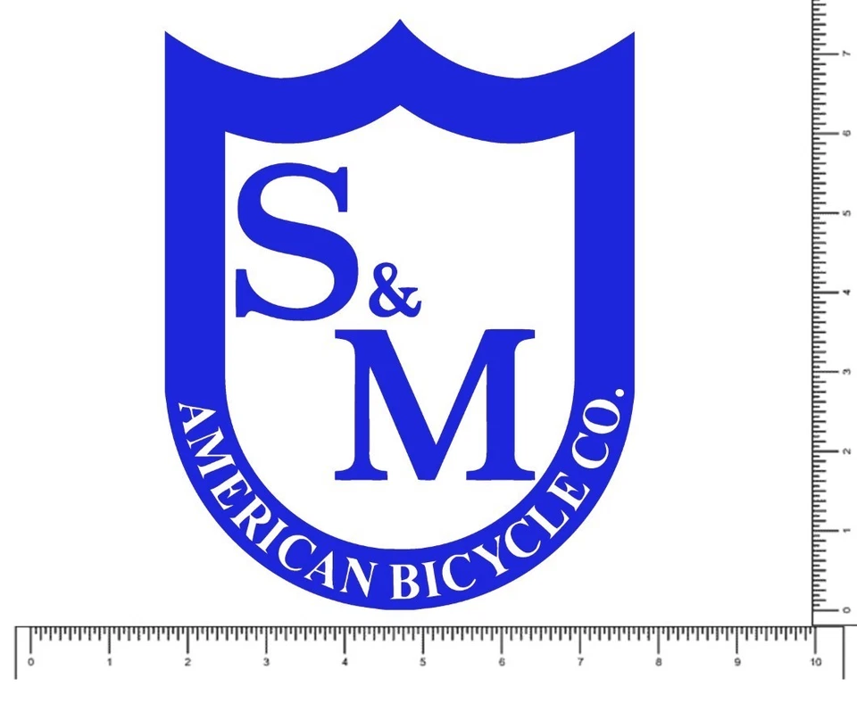 S & M Bike Company Troquelado Escudo Calcomanía Equipo Adhesivo Bicicletas BMX 7.3" X 5.85" Foto 3 de 4
