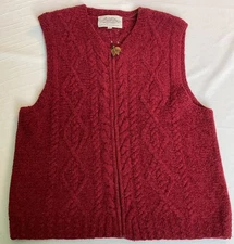 Susan Bristol New Traditions Dk Cherry Red Sweater Vest Academia Fall Classic