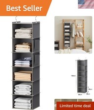 Contemporary Grey Hanging Closet Organizer - ...
