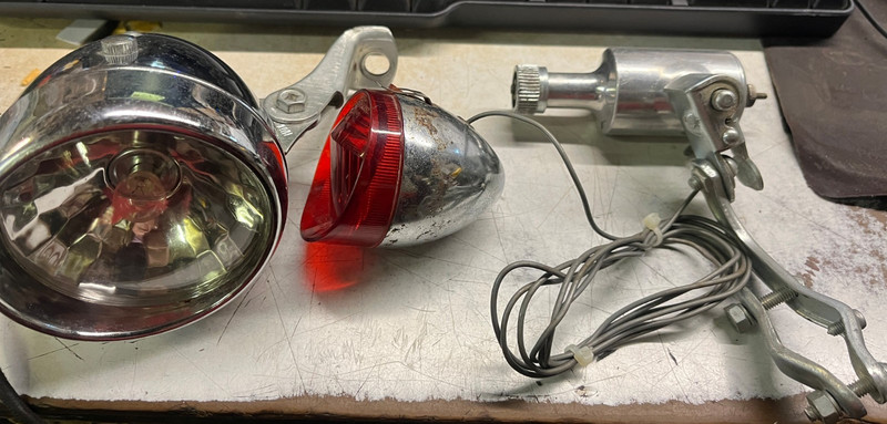 Vintage/ Original AMF 1960’s/70’s Generator 6V 3W,HEADLIGHT,TAIL LAMP,NOT TESTED