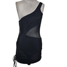 Black One Shoulder Bodysuit Size Medium