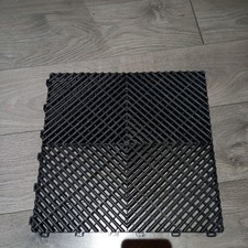 Garage Floor Tiles Workshop 10x Interlocking Black Flooring Vented 400x400mm