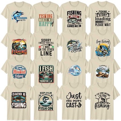 Angeln Erwachsene T-Shirt Outdoor Fisch Barschrute Angler Geschenk