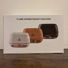 Salt Stone Simulated Flame Aromatherapy Machine Softly Humidified Wood Tone New