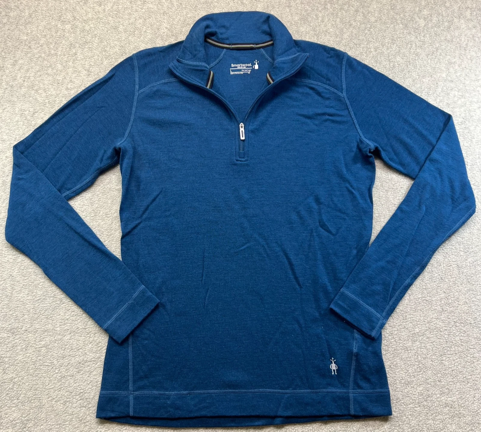 Smartwool Mens Merino 250 Base Layer Quarter Zip Top Blue Long Sleeve Large
Opens in a new window or