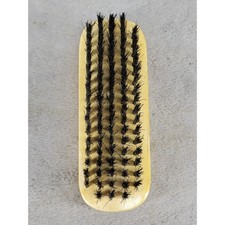 Vintage Wooden Clothes Brush 100 Pure Bristles Black Natural Handle Made China