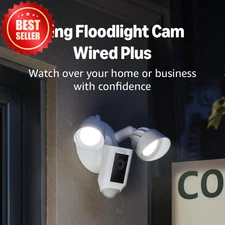 Ring Floodlight Cam Wired Plus 2Pack 2021 HD 1080P Outdoor Security White
