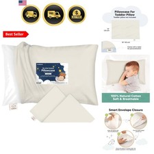 Toddler Pillowcase 13"x18" - Organic Cotton Toddler Pillowcase for Kids, Boys...