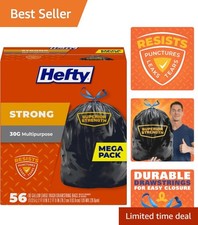 Strong 30 Gallon Trash Bags, Large Trash Bags 30 Gallon Size, Durable Drawstr...