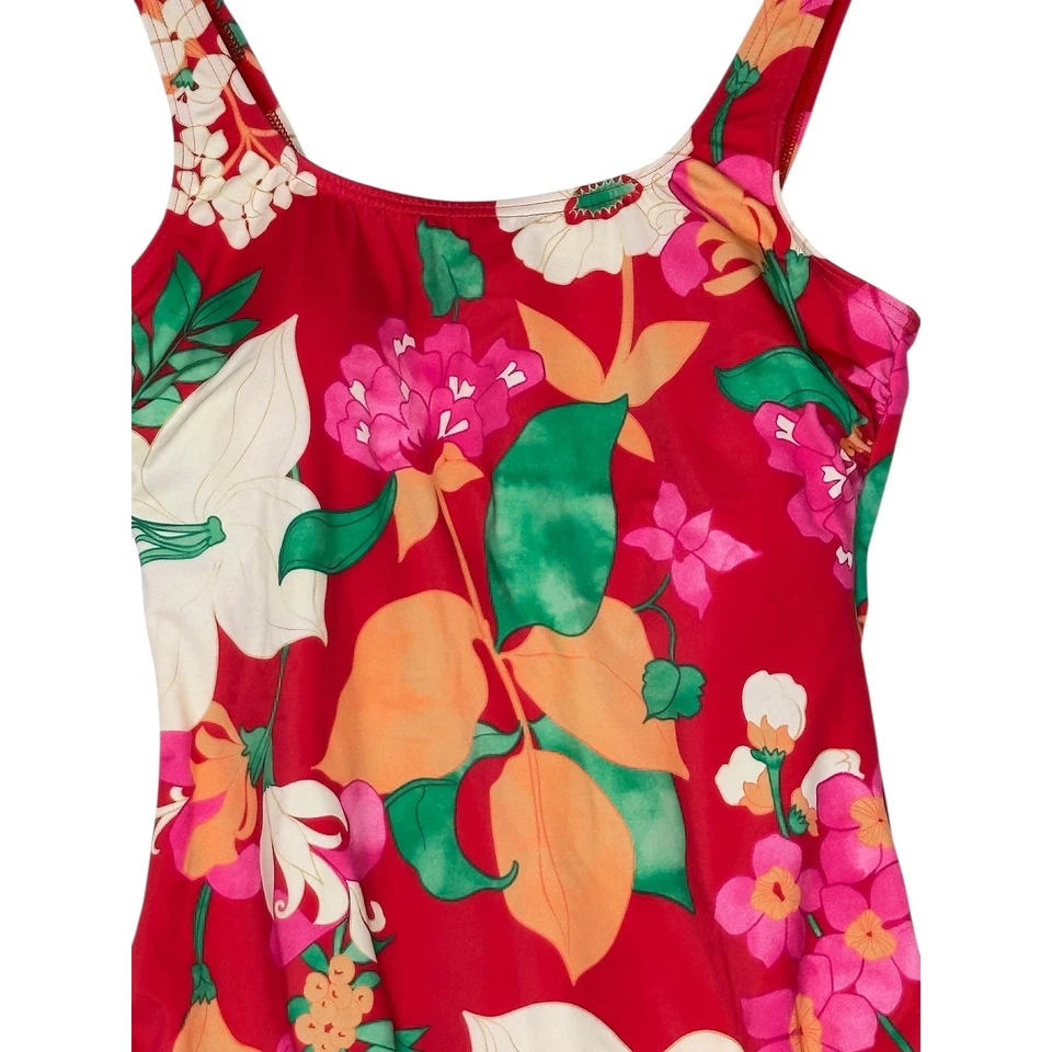 Nuevo con etiquetas Traje de baño Lands' End floral de una pieza 12 Beach Resort Tropical acolchado Foto 3 de 4