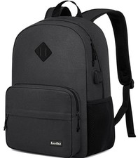 Black School Backpack For Teens Boys Girls 15.6 Inch Laptop Casual Bookbag