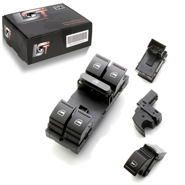 4X Fensterheber Schalter Schwarz FüR Seat Altea Ibiza VW Amarok Golf Passat Polo-image