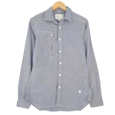 G-Star Vintage Hemd Blau Baumwolle Knopfleiste Lässig Ye3 Größe XS - Bild 1 von 4