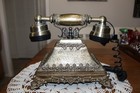 Vintage Style Rotary Corded Landline Telephone  Push Button Ornate Retro Phone — photo 4