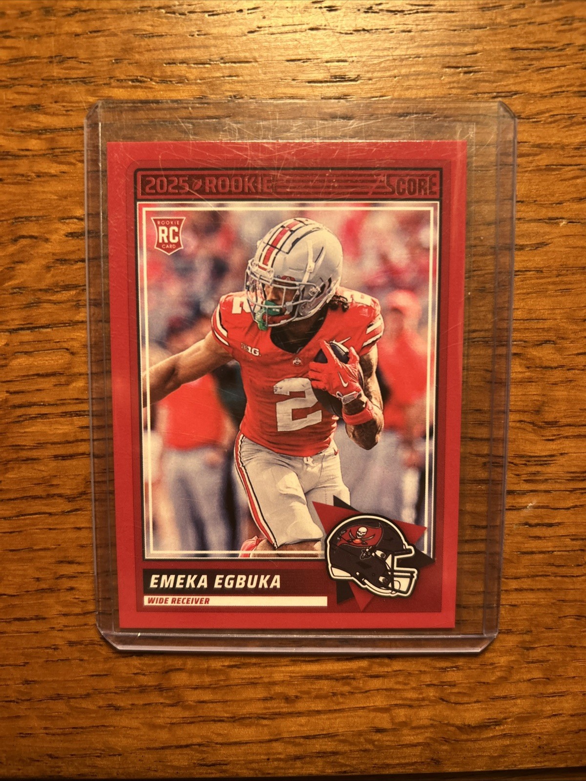 2025 Score Emeka Egbuka RC #2 - Red Color Match - Tampa Bay Buccaneers