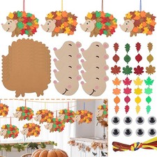 Fall Hedgehog Craft Kit-8Pcs Brown Felt DIY Sewing Projects for Kid Autumn Decor