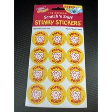 24 TREND Scratch n Sniff RETRO STINKY STICKERS, Popcorn POPPIN GOOD Scent NEW