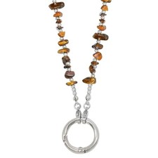 Eyeglass Necklace Holder Chain Loop Ring Holder Strap for Women, Natural